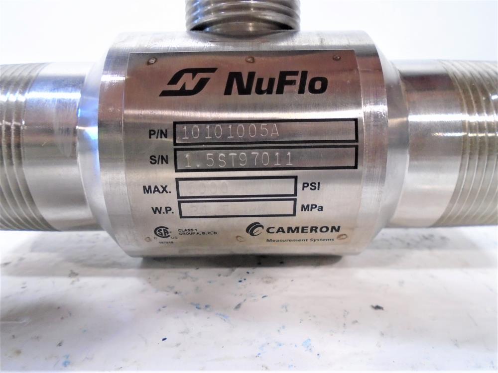 Cameron NuFlo 1.5" x 1.5" x 1" NPT Turbine Meter, 10101005A, 5000 PSI Max